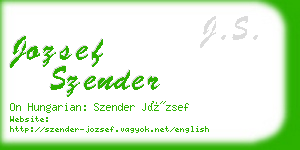 jozsef szender business card